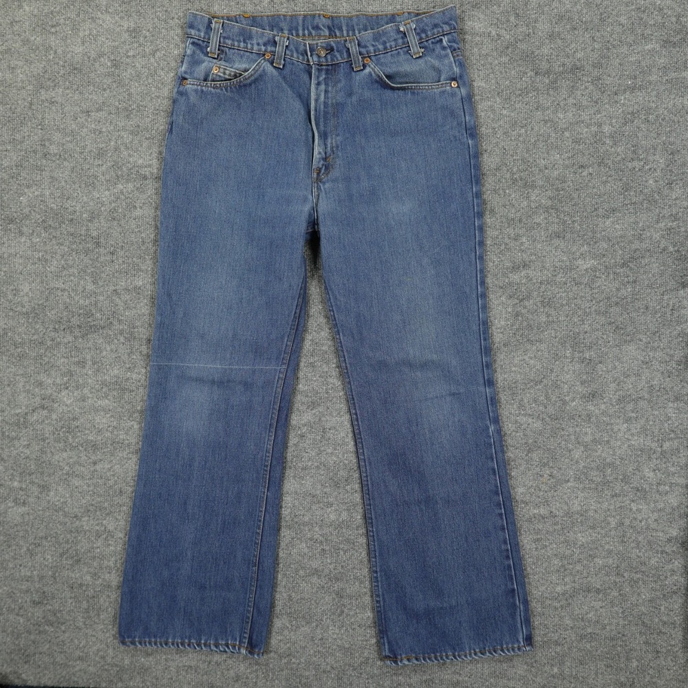 Vintage Levi's 517 Jeans Mens 36x31 Blue Orange Tab Bootcut 80s USA Medium‎ Wash